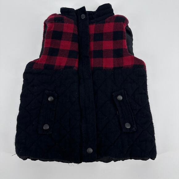 Tommy Bahama Other - Tommy Bahama Buffalo Check Plaid Toddler Vest Red Black Zip Snap Boys 2T